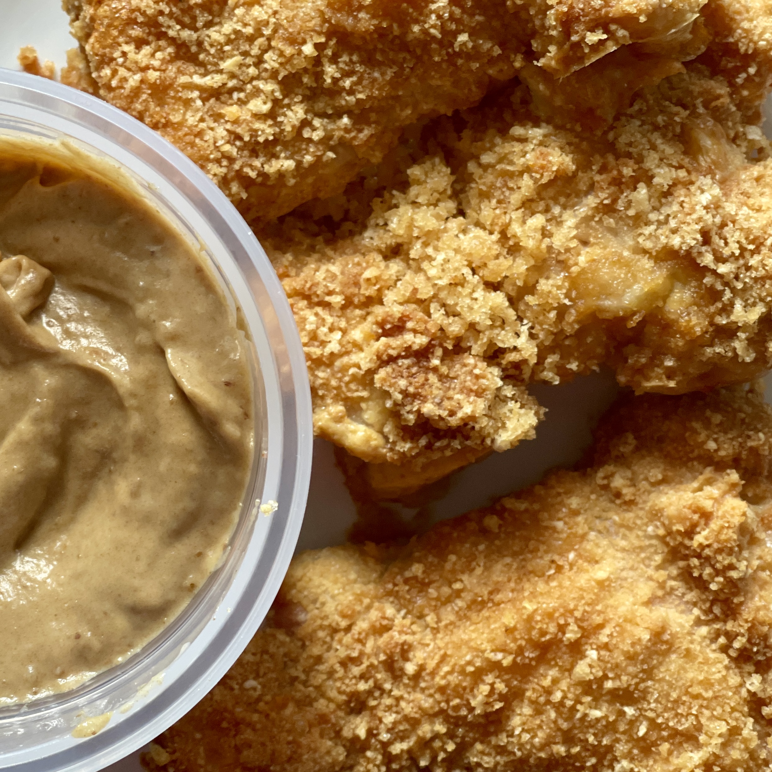 Whole30 Fried Chicken and Honey-less Mustard Sauce